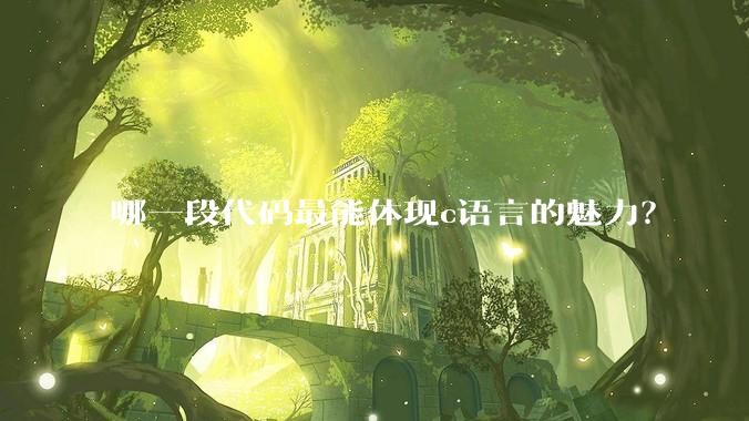 哪一段代码最能体现c语言的魅力?